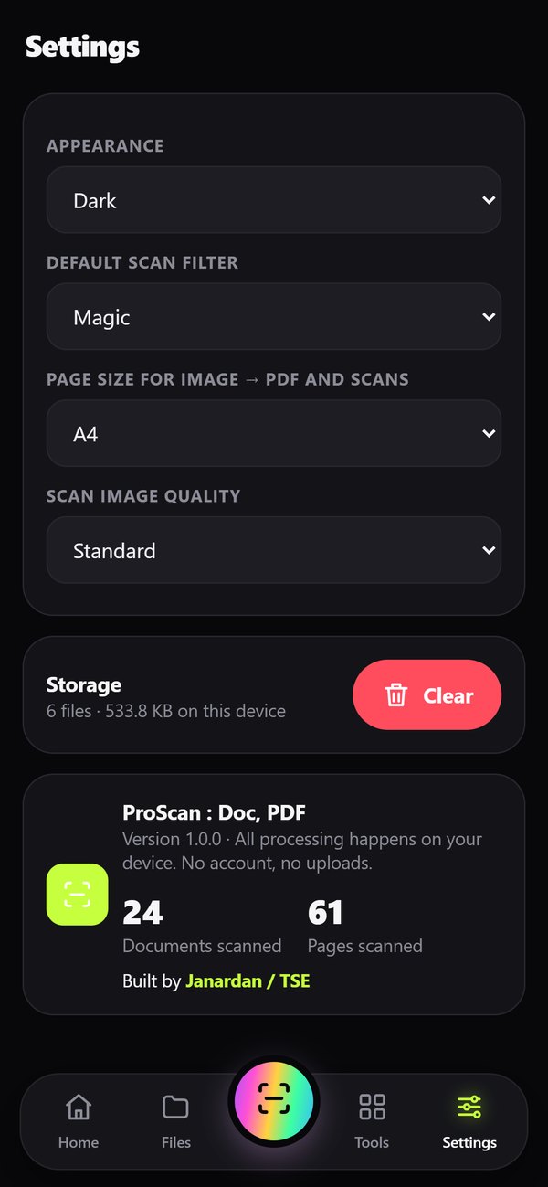 Settings & about